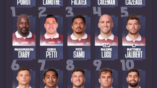 La compo de l'UBB pour la finale de Champions Cup contre Northampton