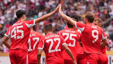 Les joueurs du Bayern Munich célèbrent un but face à Auckland lors de la Coupe du monde des clubs, le 15 juin 2025.