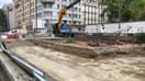 Le chantier de la rue Garibaldi à Lyon (Rhône), le mardi 4 juin 2024.
