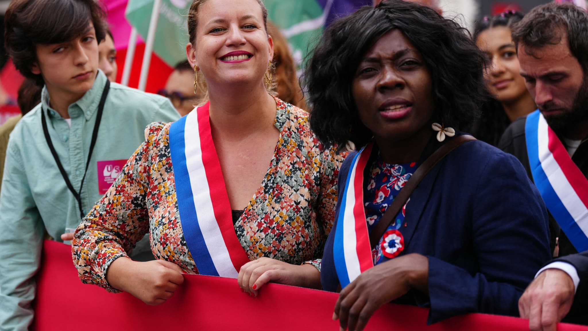 Mathilde Panot et Danièle Obono dans le cortège parisien ce samedi 21 septembre 2024