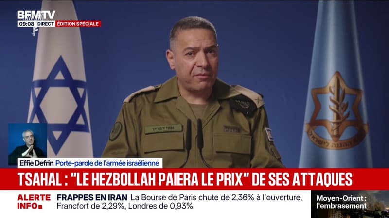 Attaques contre Israël: “Le Hezbollah en paiera le prix”, assure Effie Defrin, porte-parole de l’armée israélienne