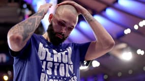 Evan Fournier lors du match NBA entre Détroit et New York, le 27/02/2024