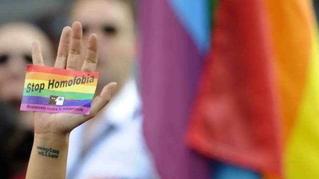 Une manifestation à Madrid en septembre 2013 pour les droits LGBT en Russie.