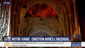 Les premières images de l'intérieur de Notre-Dame alors que l'incendie n'est pas encore totalement éteint