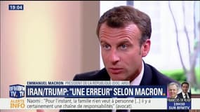Accord sur le nucléaire iranien: le retrait des Etats-Unis "est une erreur" selon Emmanuel Macron 