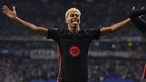 Lamine Yamal fête son but face à l'Espanyol le 15 mai 2025