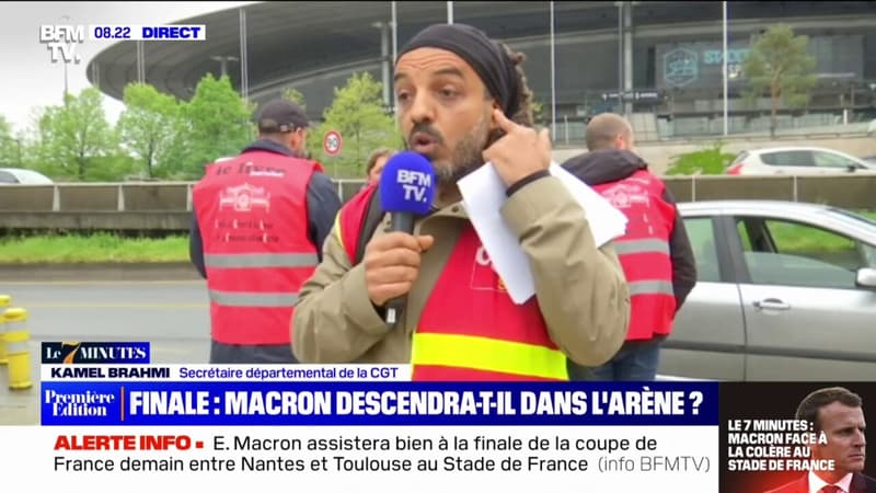 Emmanuel Macron à la finale de la Coupe de France: un syndicaliste CGT évoque les sifflets et les cartons rouges qui seront distribués