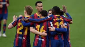 La joie du Barça et de Dembélé le 27 février 2021.