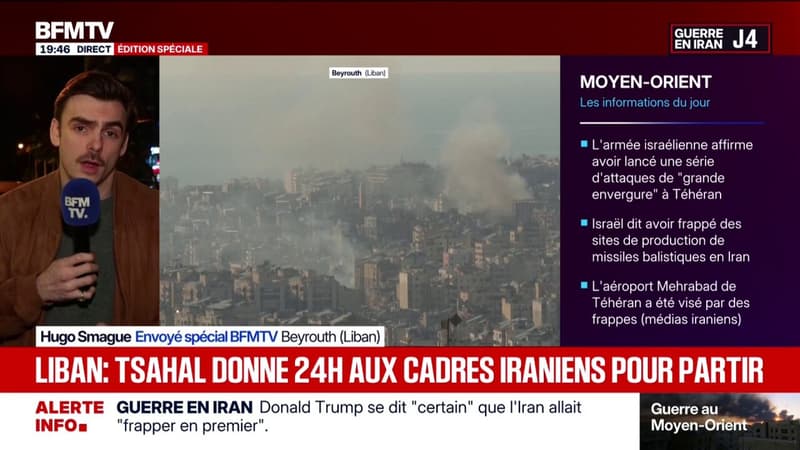 Frappes au Liban: l'armée israélienne donne 24h aux cadres iraniens pour partir