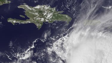 Vue satellite l'ouragan Matthew sur les Caraïbes.