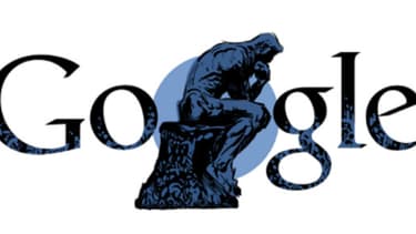 Le "penseur" de Rodin en page d'accueil du moteur de recherche Google