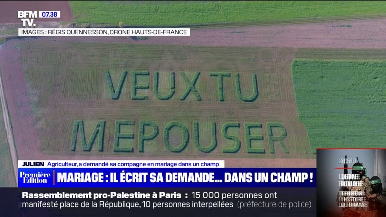 Cet agriculteur demande sa compagne en mariage avec des lettres géantes
