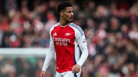 William Saliba avec Arsenal, le 16 mars 2025