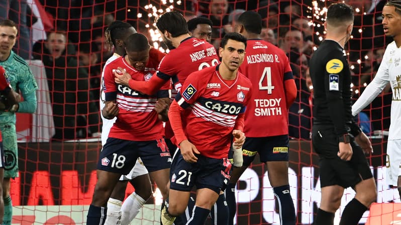 Les célébrations du LOSC lors de Lille-Brest, 24 février 2023