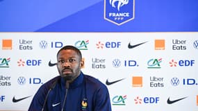 Marcus Thuram en conférence de presse avec l'équipe de France, le 15 juin 2024, a évoqué la gravité de la situation politique depuis l'annonce de la dissolution