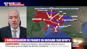 L'ambassadeur de France à Kiev indique sur BFMTV être en contact avec "environ 700" Français présents sur place