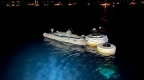Le bateau impliqué dans l'accident qui a eu lieu à Saint-Tropez, le 5 octobre 2024.