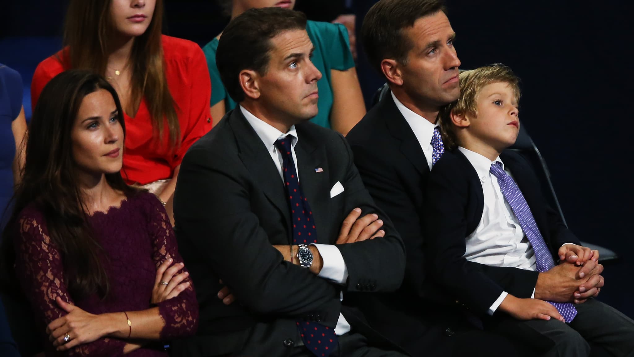 Ashley Biden, Hunter Biden et Beau Biden lors de la convention démocrate le 6 septembre 2012