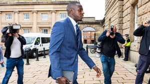 Benjamin Mendy à son arrivée au tribunal de Chester, le 16 août 2022