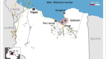 LES FORCES PRO-KADHAFI CONTRÔLE BREGA ET SONT À ADJABIAH