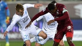 Valentin Rongier et Habib Diallo, lors du match Metz-OM le 14 décembre 2019