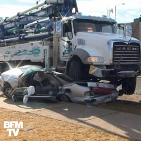 Sa voiture se fait écraser par un camion dans une collision mais il survit