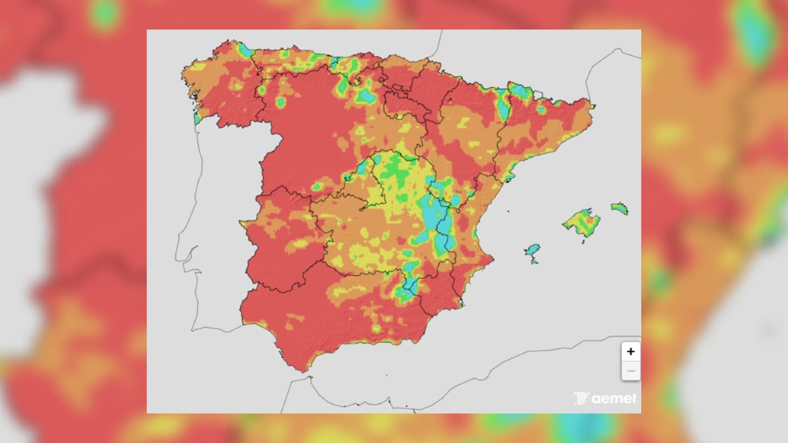 La quasi-totalité de l'Espagne en risque "extrême" d'incendies d'ici le samedi 16 août 2025.