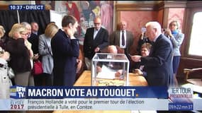 Le candidat d'En marche ! a voté au Touquet