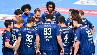 Les joueurs de Montpellier lors de leur quart de finale de Ligue des champions de handball, 24 avril 2024