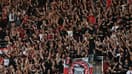 Les supporters de l'OGC Nice avant le 3e tour préliminaire de Ligue des champions, le 6 aout 2025. 