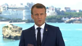 Emmanuel Macron s'est exprimé ce samedi depuis Biarritz 