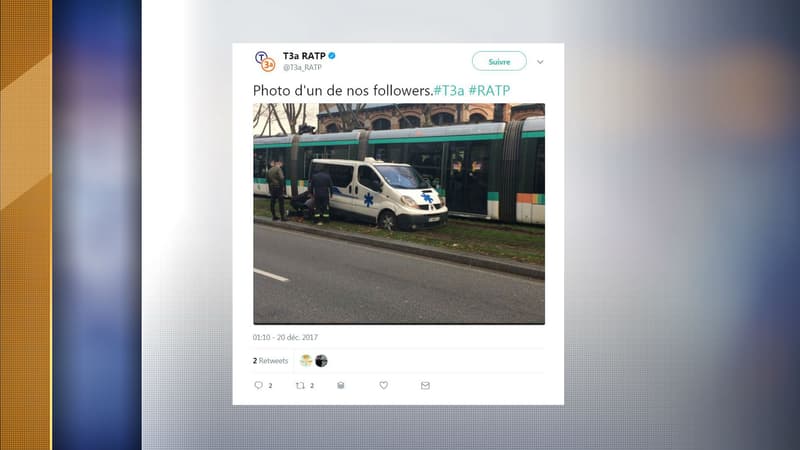 Une ambulance s'est enlisée sur la voie du tramway T3.