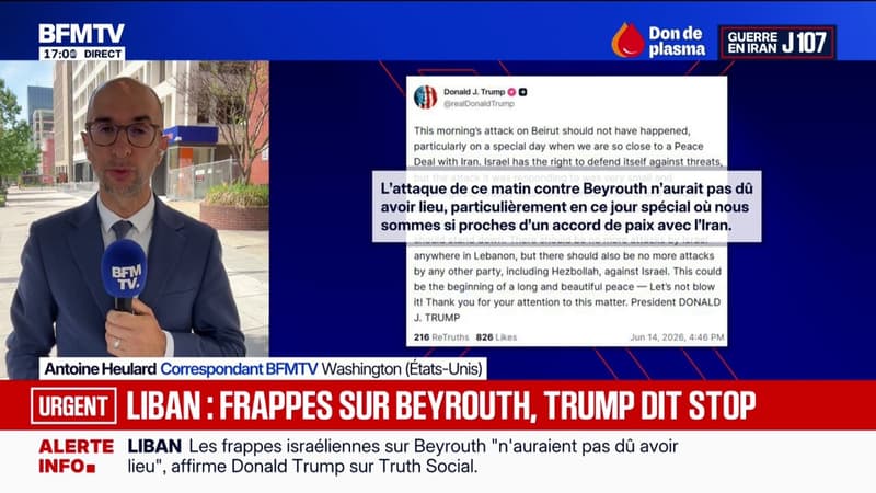 Donald Trump appelle à la fin des attaques après les frappes israéliennes sur Beyrouth au Liban