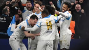La joie des joueurs de l'OM contre Newcastle, le 25 novembre 2025