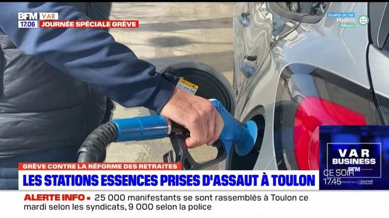 Grève du 7 mars: les stations-service prises d'assaut à Toulon