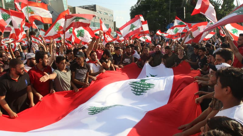 Manifestants le 20 octobre 2019 à Saïda, au Liban