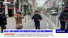 Immeubles effondrés à Lille: un corps retrouvé dans les décombres