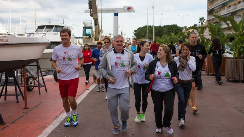 Le sélectionneur de l'équipe de France, Didier Deschamps, lors de la No Finish Line 2014