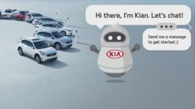 Kian le robot peut répondre à des questions sur les modèles de Kia et réaliser des comparaisons avec des modèles concurrents