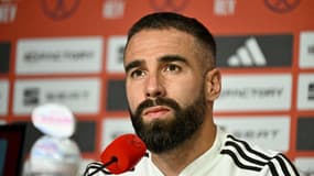 Dani Carvajal en conférence de presse avec la sélection espagnole, le 5 mai 2023