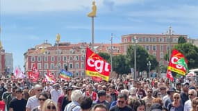 Environ 3.000 personnes réunies dans une manifestation contre l’extrême droite, ce samedi 15 juin à Nice. 