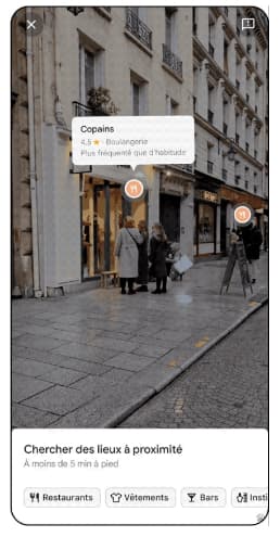 Lieux à proximité via Google Maps