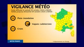 Les prévisions de Météo-France pour les heures à venir 