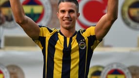 Robin Van Persie lors de sa présentation aux supporters de Fenerbahçe