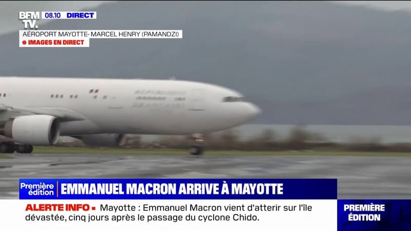 L'avion d'Emmanuel Macron vient d'atterrir à Mayotte