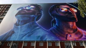 Une bannière géante à Ivry-sur-Seine, où Tarik et Nabil Andrieu ont passé une partie de leur adolescence en août 2019. (Photo d'archive)