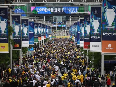 La foule de supporteurs de Dortmund à Wembley, 1er juin 2024