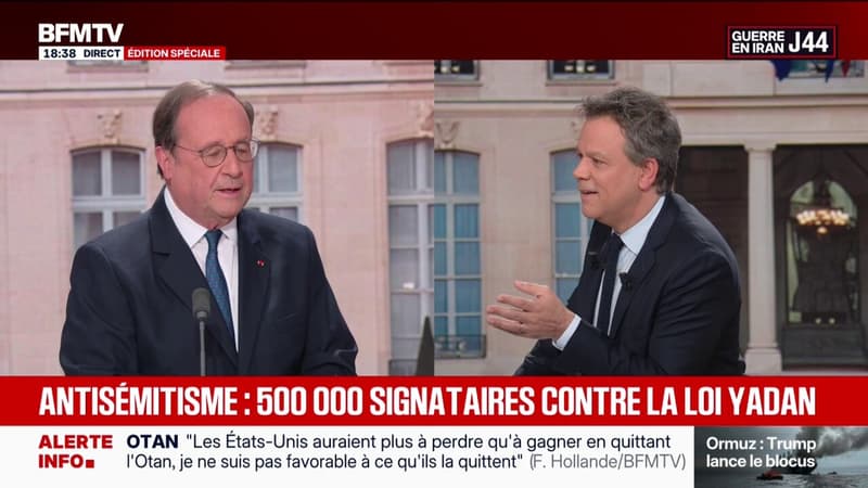 Proposition de loi Yadan contre l'antisémitisme: "Si elle est corrigée, elle doit être votée", estime François Hollande