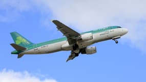 Un avion de la compagnie Aer Lingus décolle de Dublin, en mars 2010. (photo d'illustration)