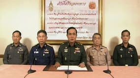 Le général Prayut Chan-O-Cha annonçant le coup d'Etat à la télévision thaïlandaise (capture d'écran de la télévision thaïlandaise)